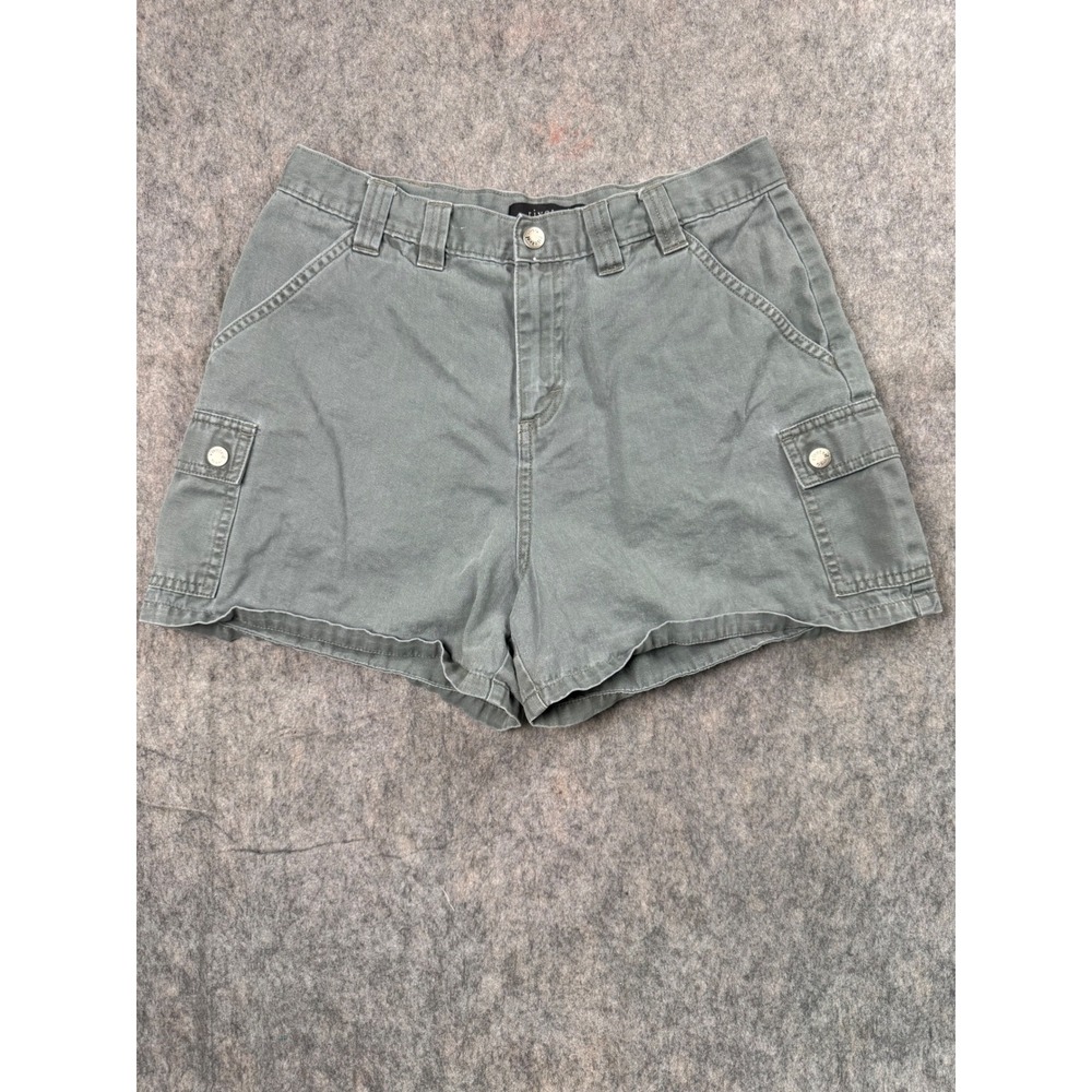 Riveted By Lee Womens Cargo Shorts Size 12M Sage Green Ramie Cotton High Rise